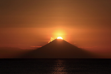 夕日と富士山が眺望できる自転車の旅